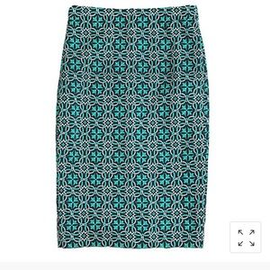 Jcrew no.2 pencil skirt in lattice medallion print
